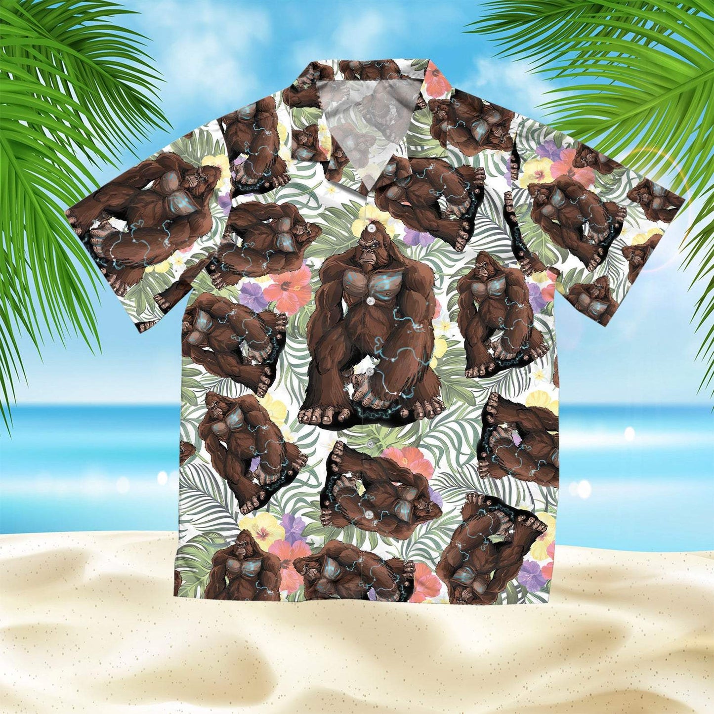 Funny Kong Electrical Powers Tropical Hawaiian Aloha Shirts #KV