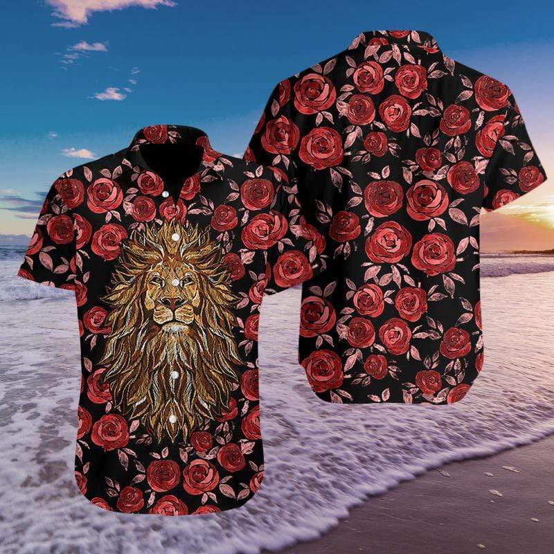 Hawaiian Aloha Shirts Lion Rose #3108H