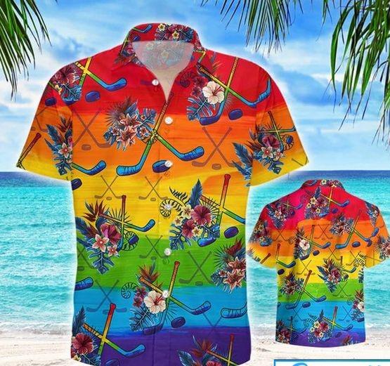 Hawaiian Aloha Shirts Hockey LGBT Tropical