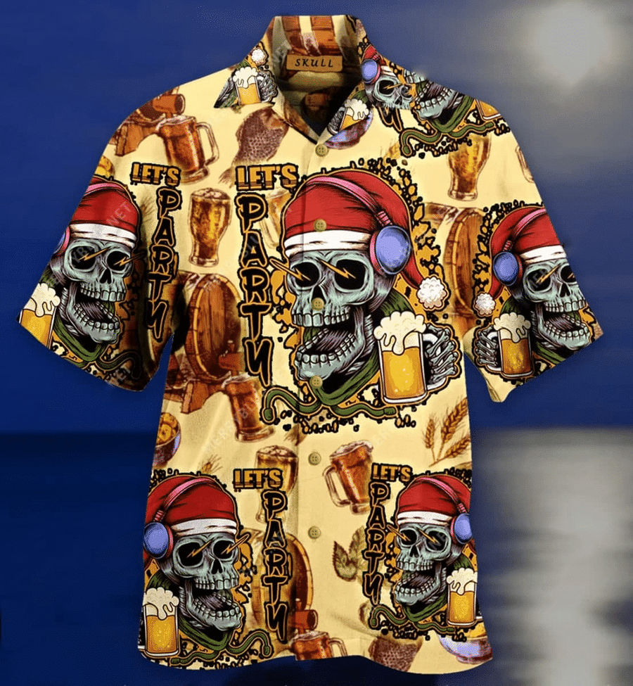 Hawaiian Aloha Shirts Skull Let's Party