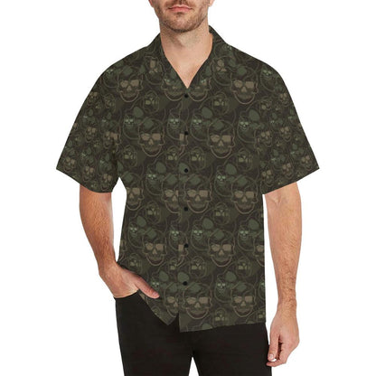 Skull Camo Style Print Design Lks3 Hawaiian Shirt