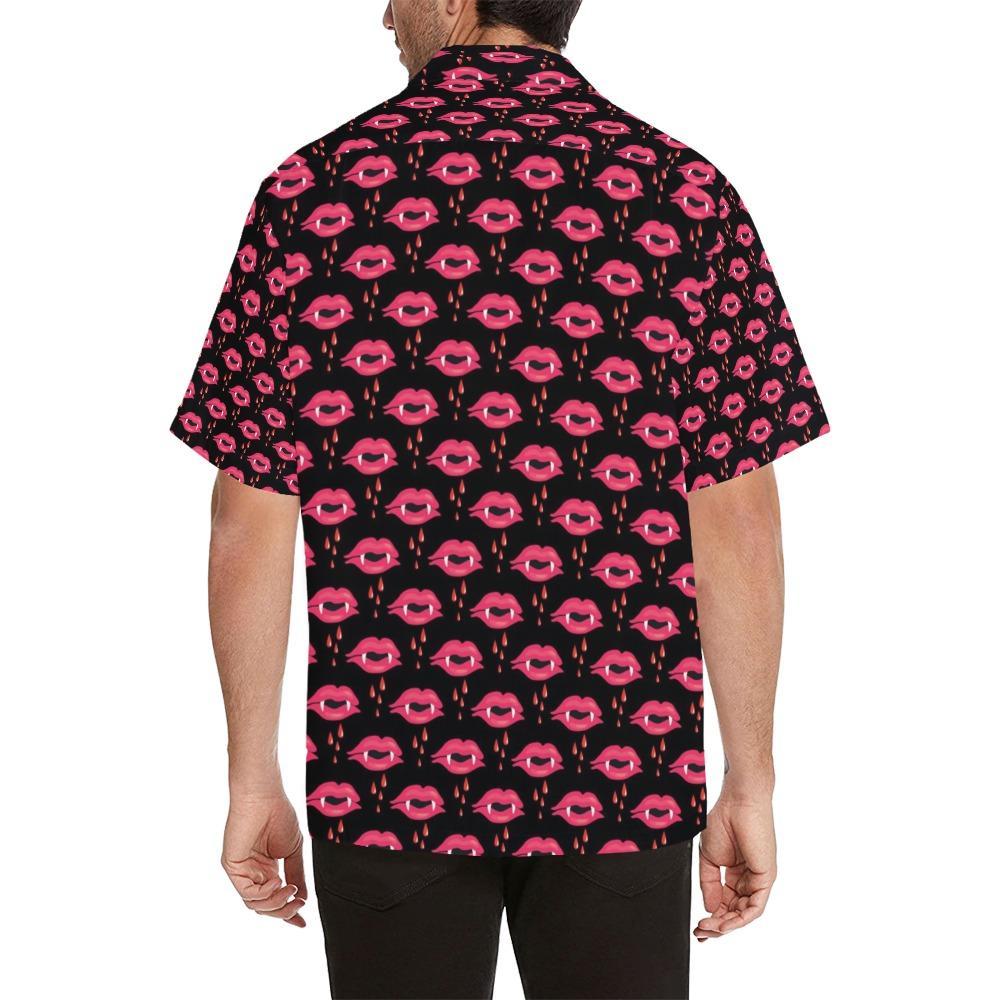 Vampire Lips Print Design Hawaiian Shirt