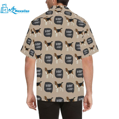 Beagle Pattern Mens All Over Print Hawaiian Shirt