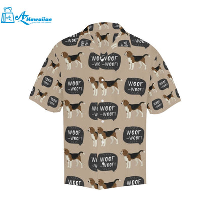 Beagle Pattern Mens All Over Print Hawaiian Shirt