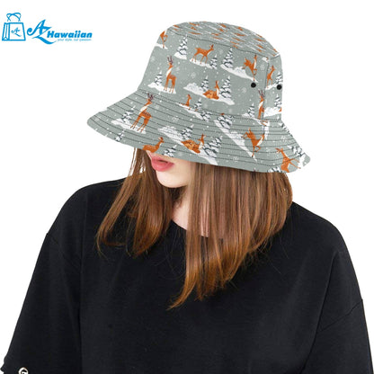 Beautiful deers Winter Christmas Unisex Bucket Hat