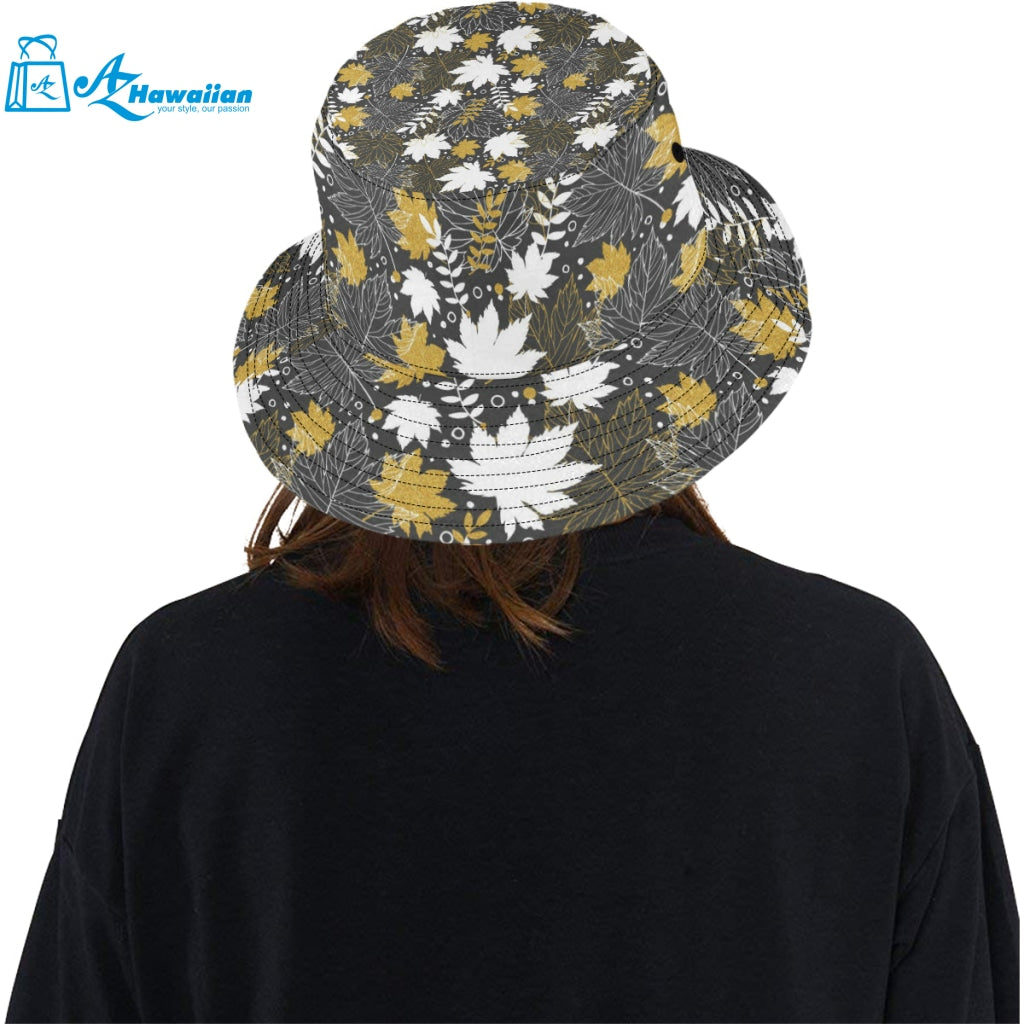 Beautiful gold autumn maple leaf pattern Unisex Bucket Hat