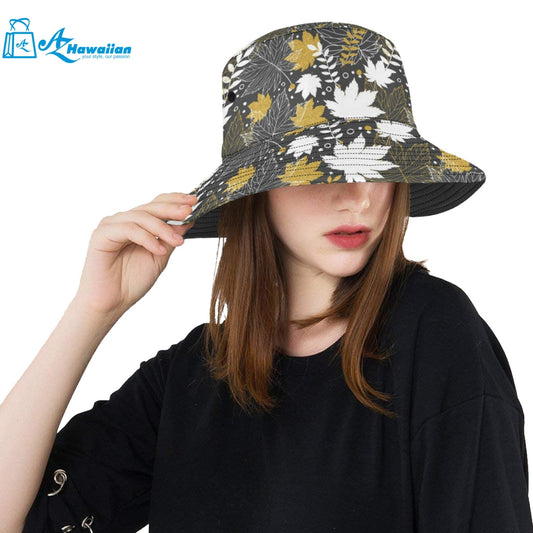 Beautiful gold autumn maple leaf pattern Unisex Bucket Hat