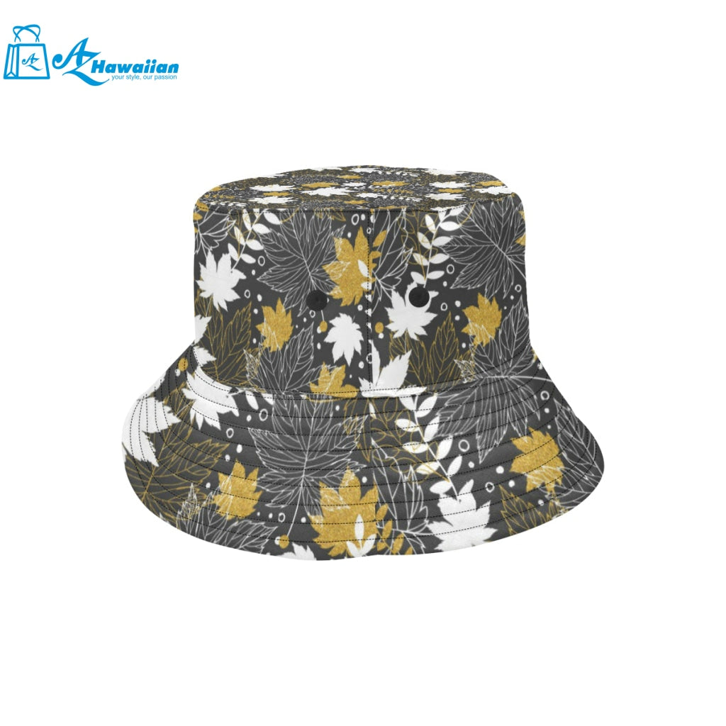 Beautiful gold autumn maple leaf pattern Unisex Bucket Hat