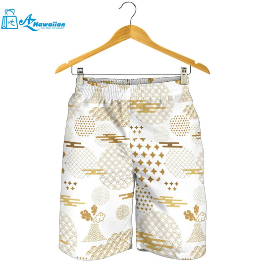 Beautiful Gold Japanese Pattern Men Shorts