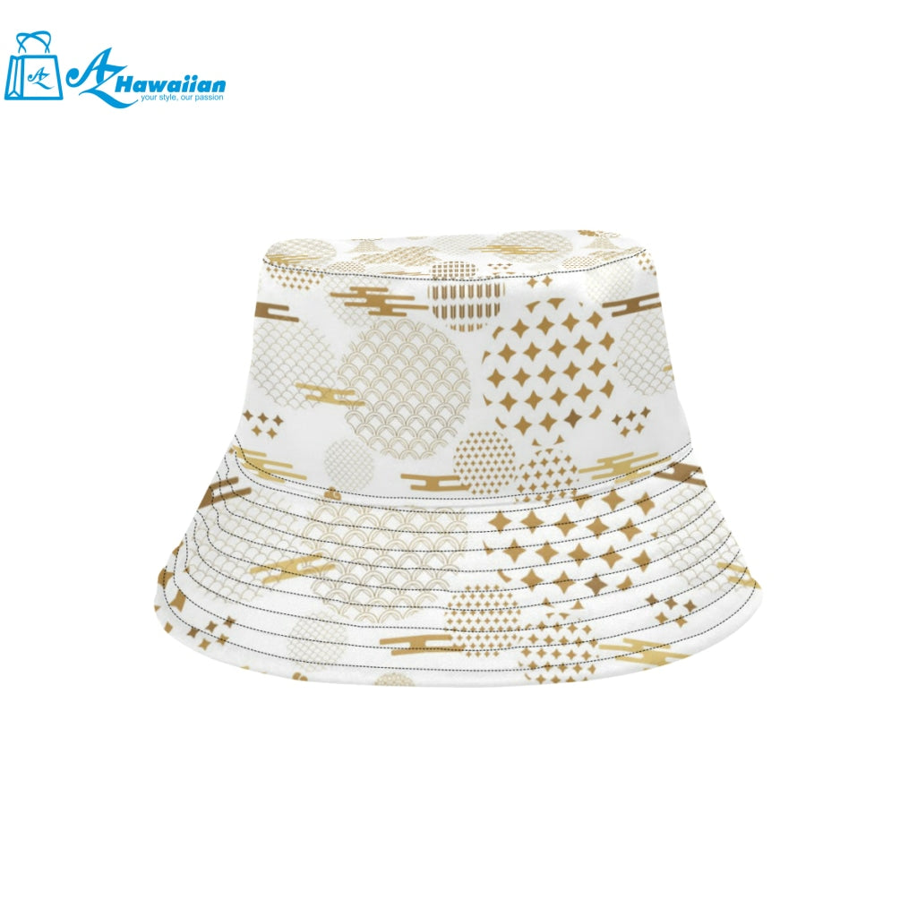 Beautiful gold japanese pattern Unisex Bucket Hat