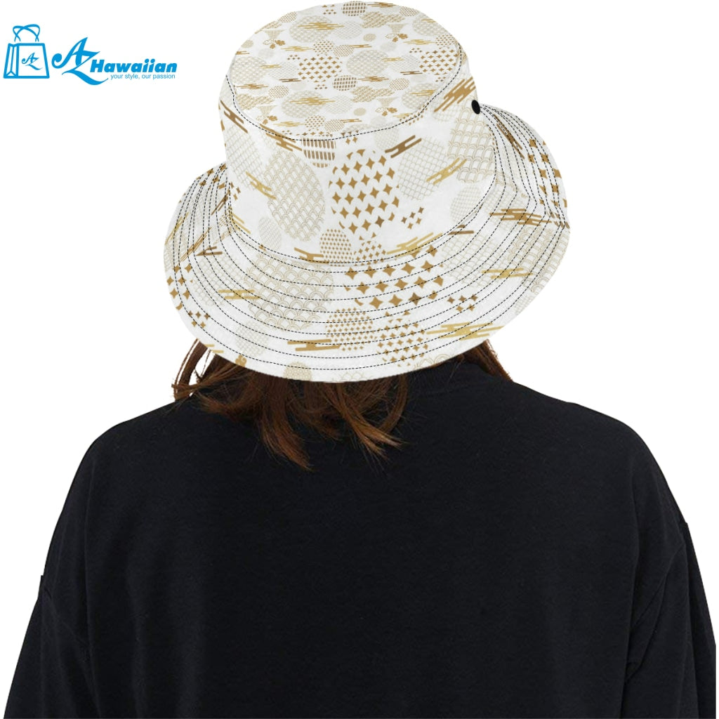 Beautiful gold japanese pattern Unisex Bucket Hat