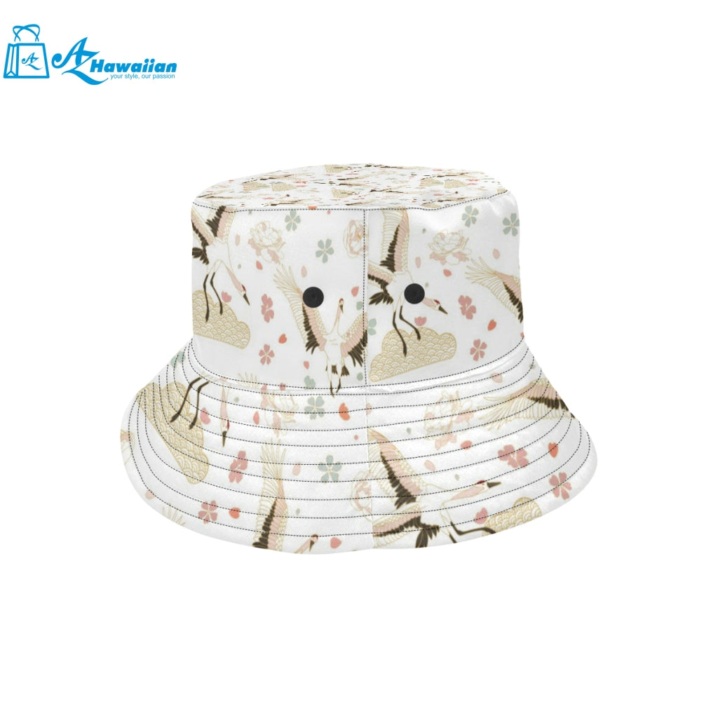 Beautiful Japanese cranes pattern Unisex Bucket Hat