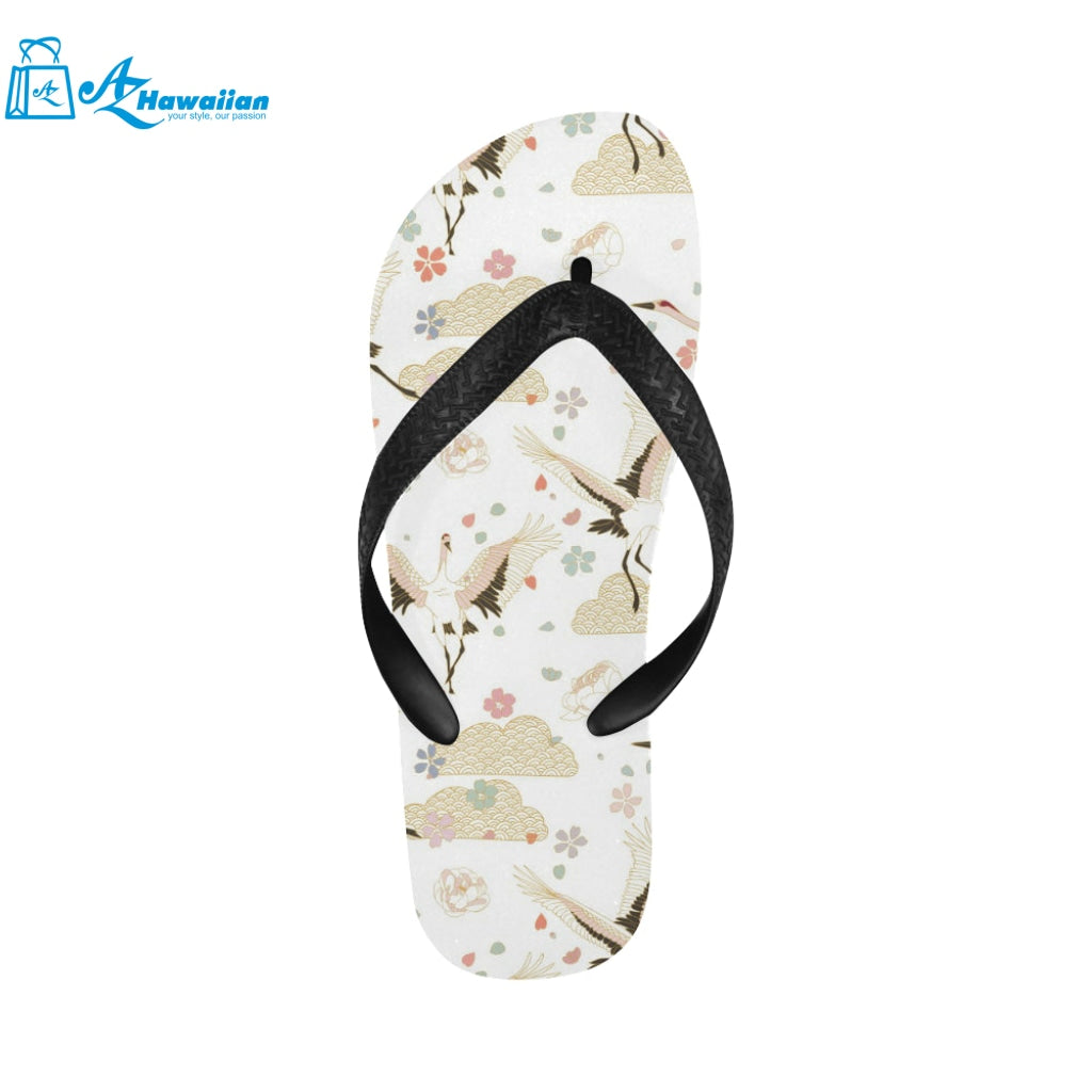 Beautiful Japanese cranes pattern Unisex Flip Flops