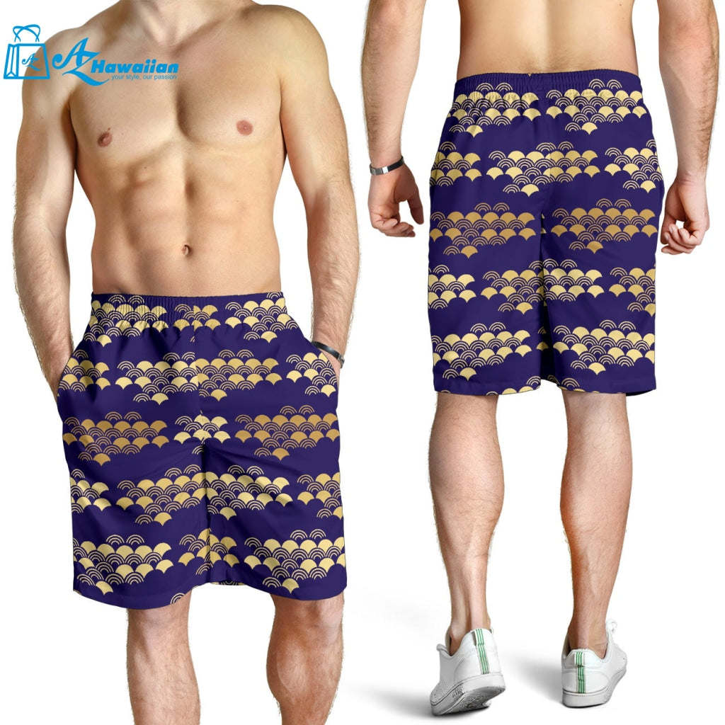 Beautiful Japanese Fan Pattern Men Shorts