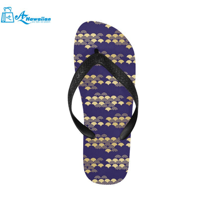 Beautiful japanese fan pattern Unisex Flip Flops