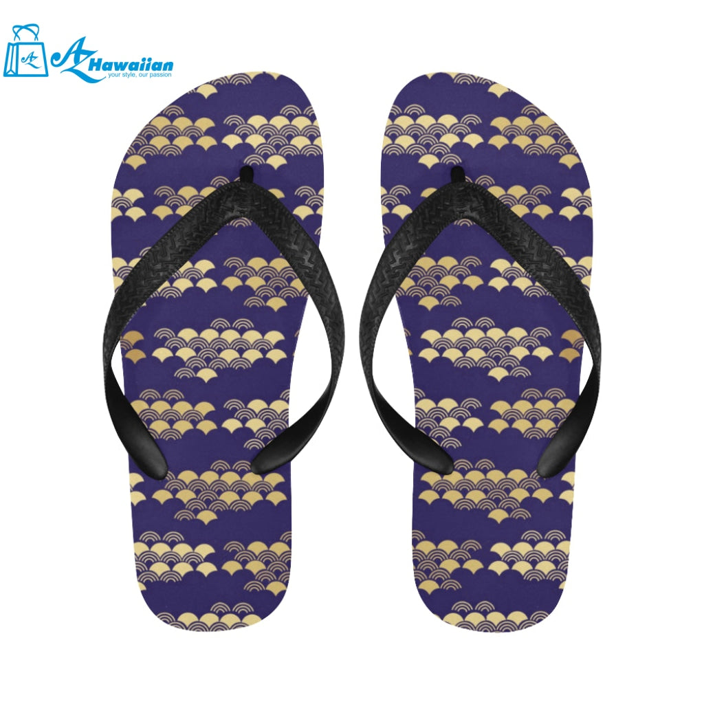 Beautiful japanese fan pattern Unisex Flip Flops