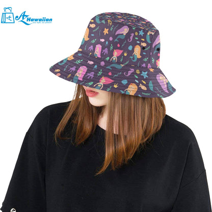 beautiful mermaid Fish jellyfish algae other marin Unisex Bucket Hat