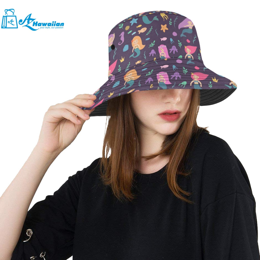 beautiful mermaid Fish jellyfish algae other marin Unisex Bucket Hat