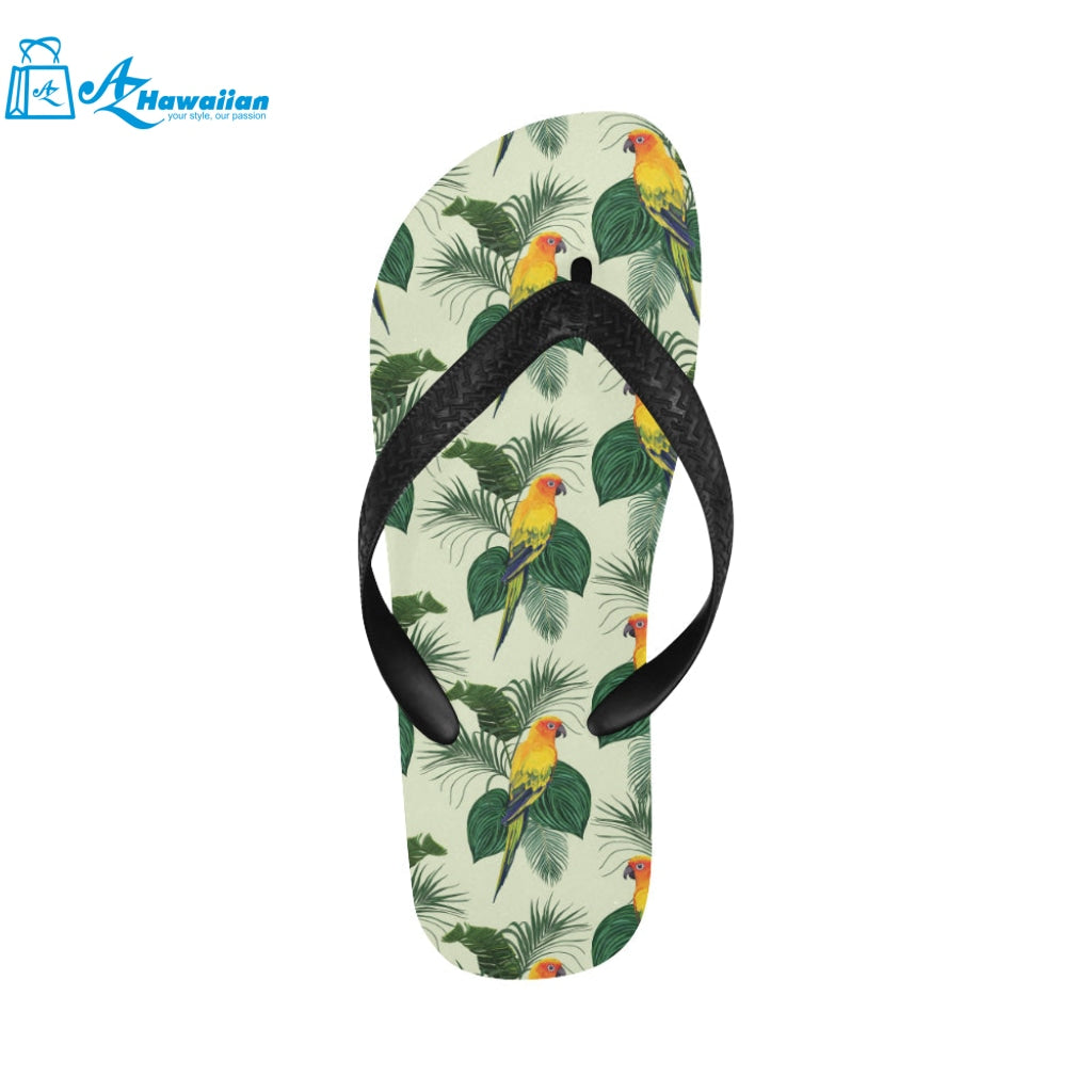 Beautiful parrot palm leaves pattern Unisex Flip Flops