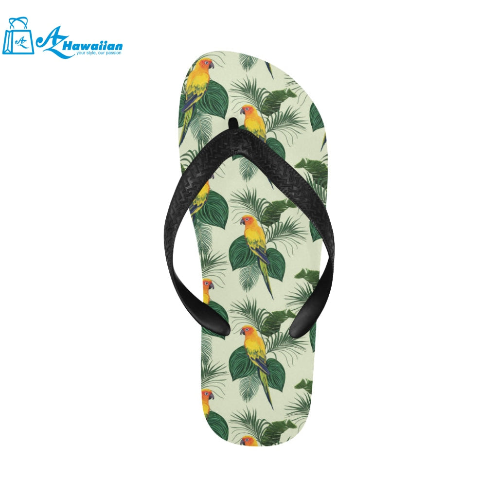 Beautiful parrot palm leaves pattern Unisex Flip Flops