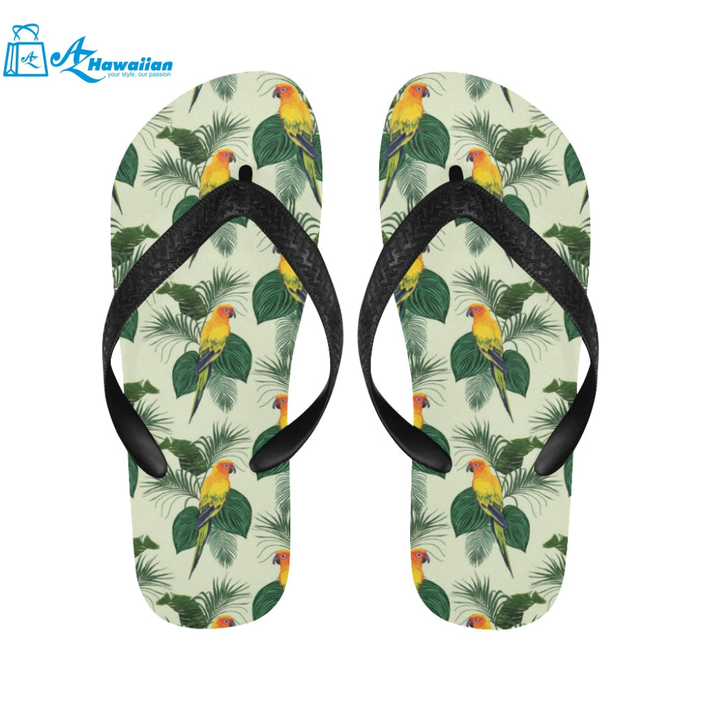 Beautiful parrot palm leaves pattern Unisex Flip Flops