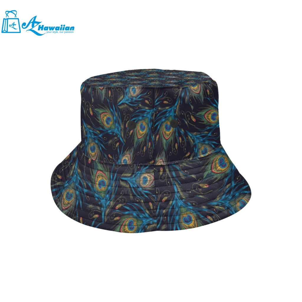 Beautiful peacock feather pattern Unisex Bucket Hat