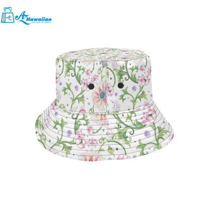 Beautiful pink lotus waterlily leaves pattern Unisex Bucket Hat