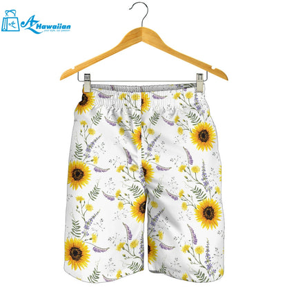 Beautiful Sunflowers Pattern Men Shorts