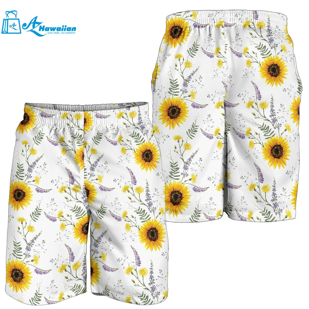 Beautiful Sunflowers Pattern Men Shorts