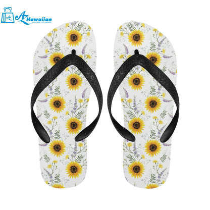 beautiful sunflowers pattern Unisex Flip Flops