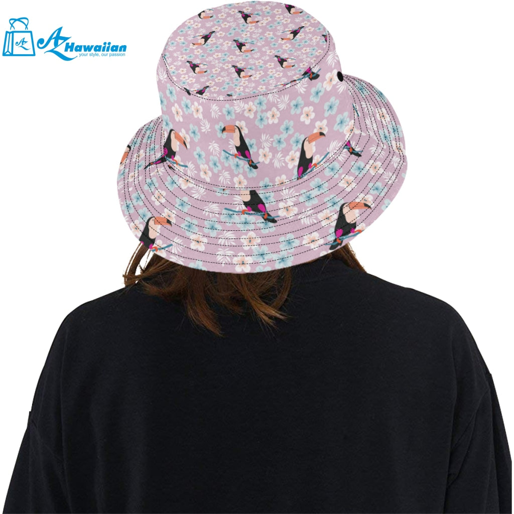 Beautiful toucan flower leaves Unisex Bucket Hat