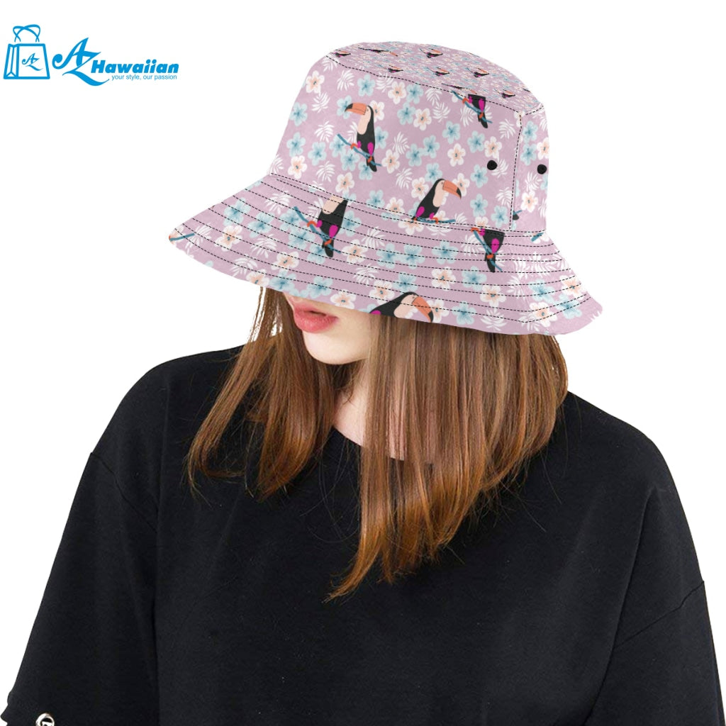 Beautiful toucan flower leaves Unisex Bucket Hat