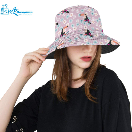 Beautiful toucan flower leaves Unisex Bucket Hat