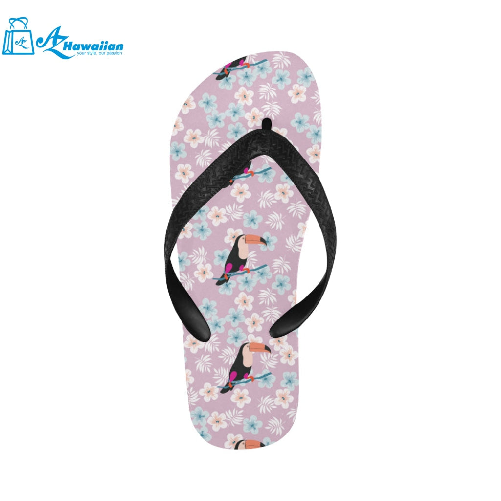 Beautiful toucan flower leaves Unisex Flip Flops