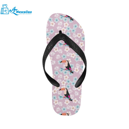 Beautiful toucan flower leaves Unisex Flip Flops