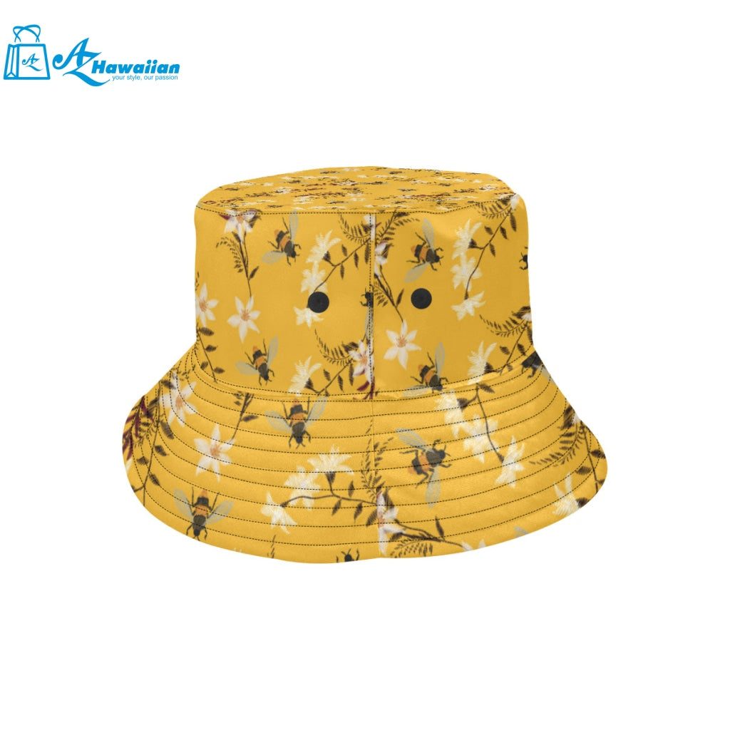 Bee flower pattern Unisex Bucket Hat