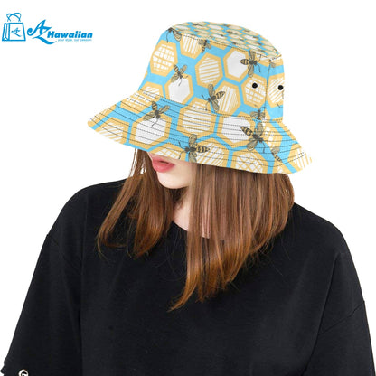 Bee honeycomb pattern Unisex Bucket Hat