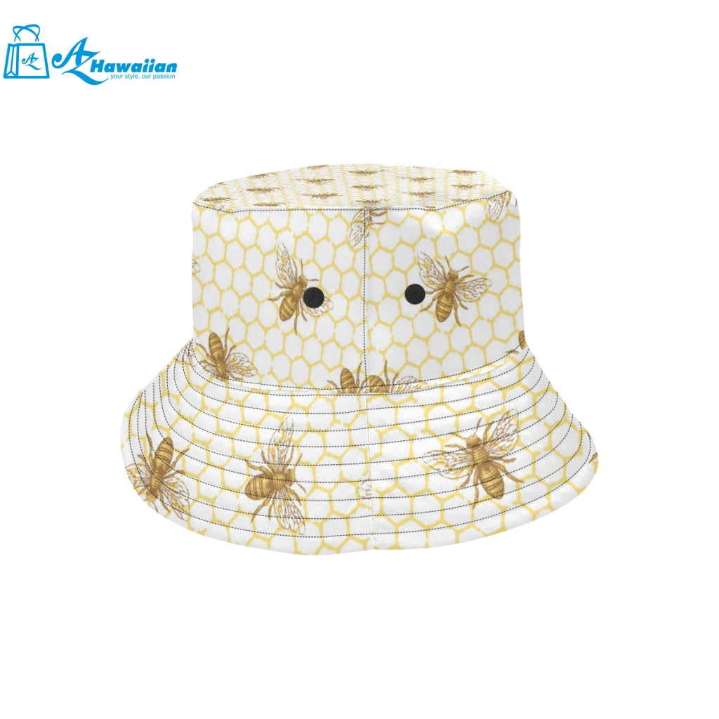 Bee honeycomb seamless design pattern Unisex Bucket Hat