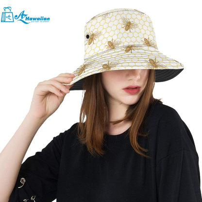 Bee honeycomb seamless design pattern Unisex Bucket Hat