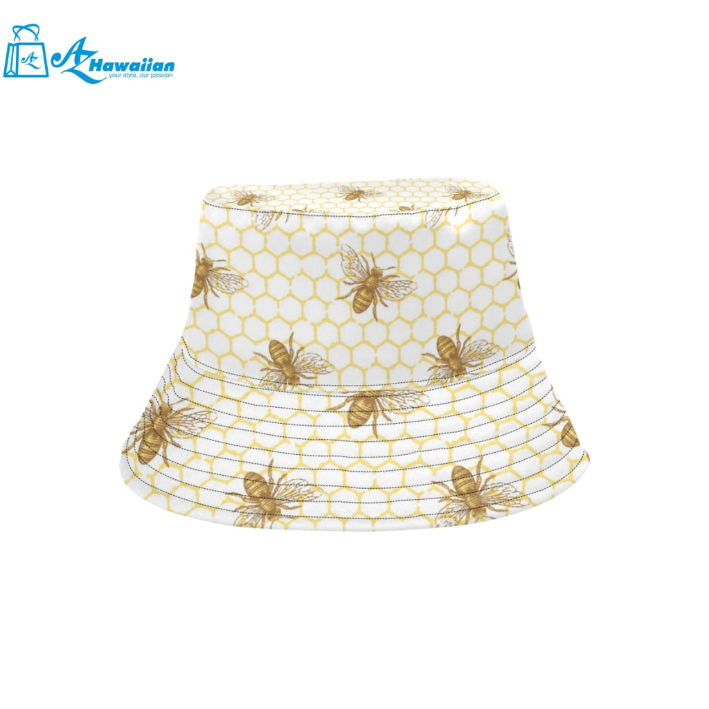 Bee honeycomb seamless design pattern Unisex Bucket Hat