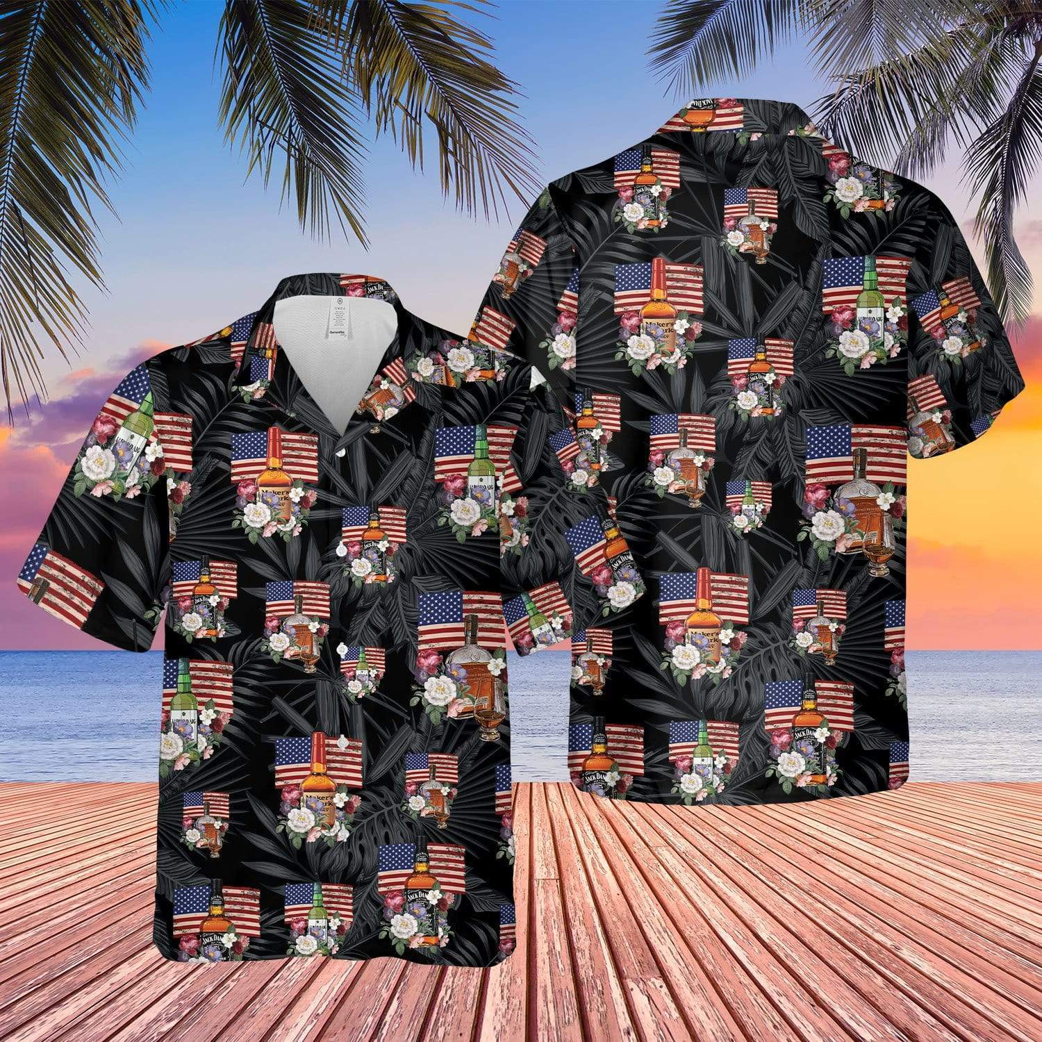 Hawaiian Aloha Shirts Us Bourbon Independence Day 