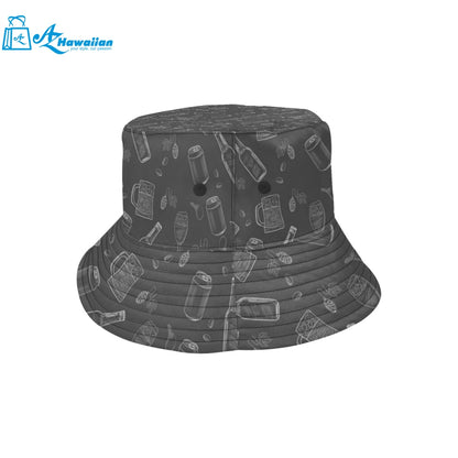 Beer hand drawn pattern Unisex Bucket Hat