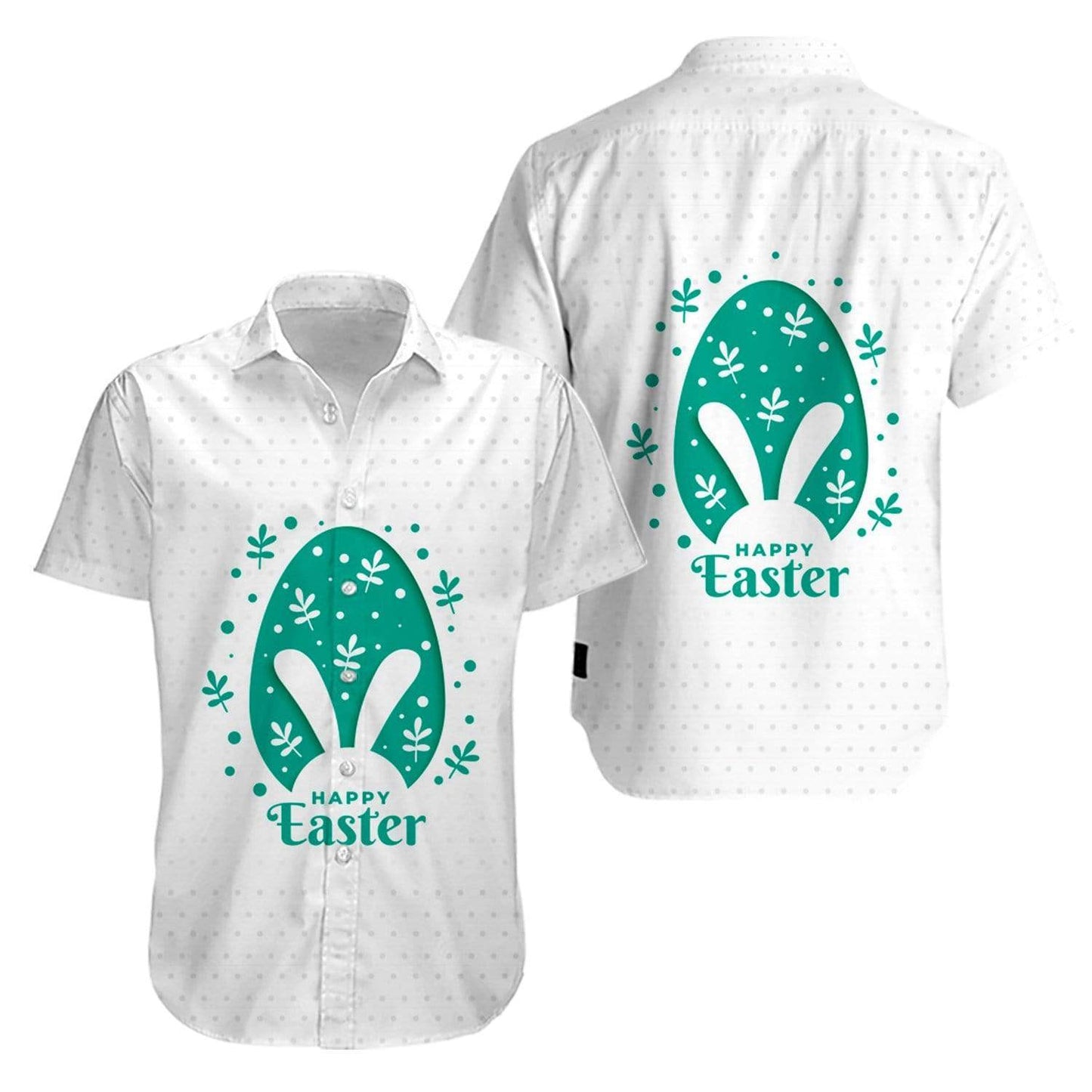 Happy Easter Day Green Bunny Hawaiian Aloha Shirts #V