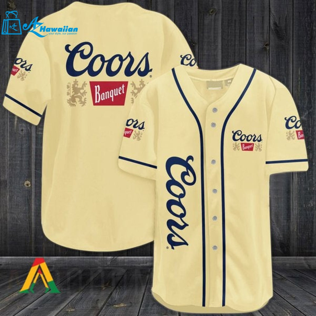 Beige Coors Banquet Beer Baseball Jersey