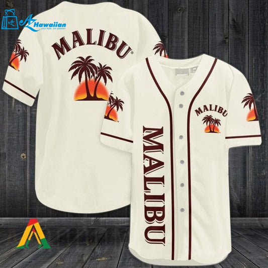 Beige Malibu Rum Baseball Jersey