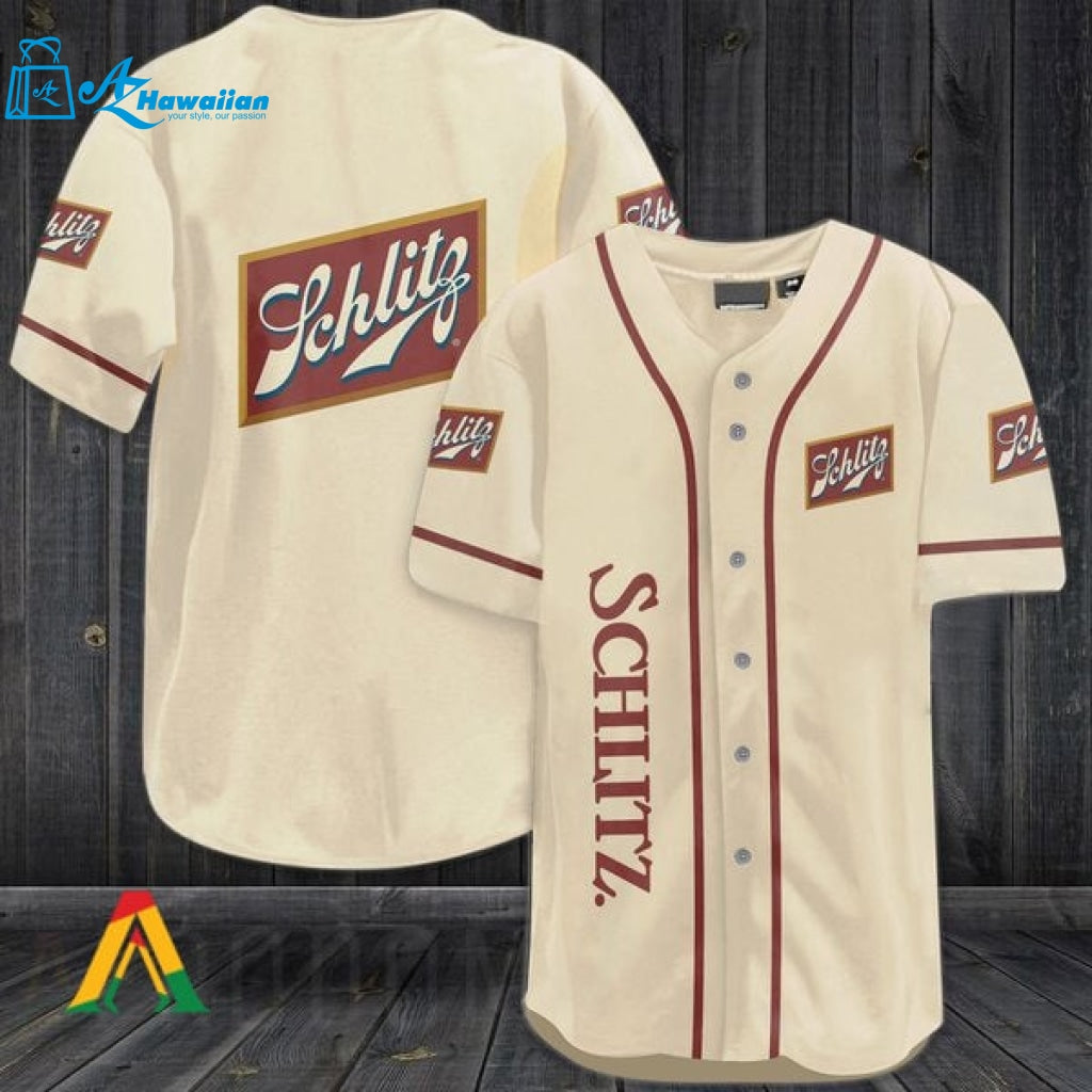 Beige Schlitz Beer Baseball Jersey