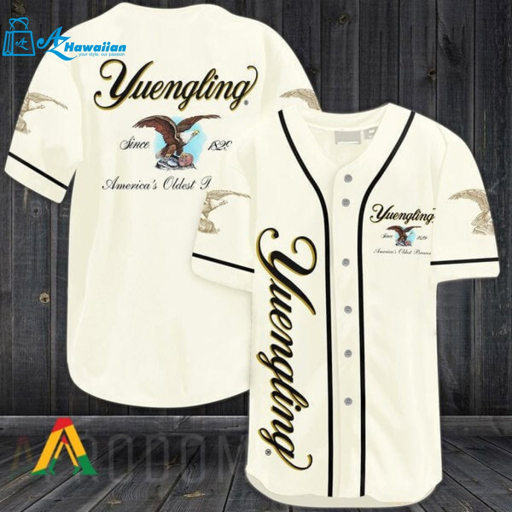 Beige Yuengling Beer Baseball Jersey