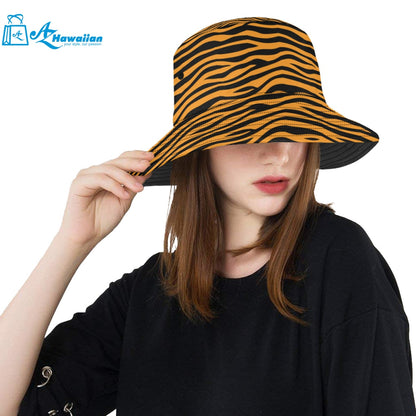 Bengal tigers skin print pattern background Unisex Bucket Hat