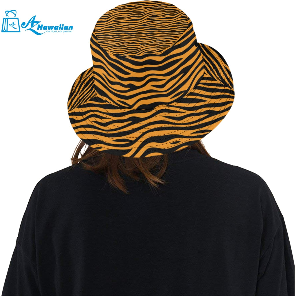 Bengal tigers skin print pattern background Unisex Bucket Hat