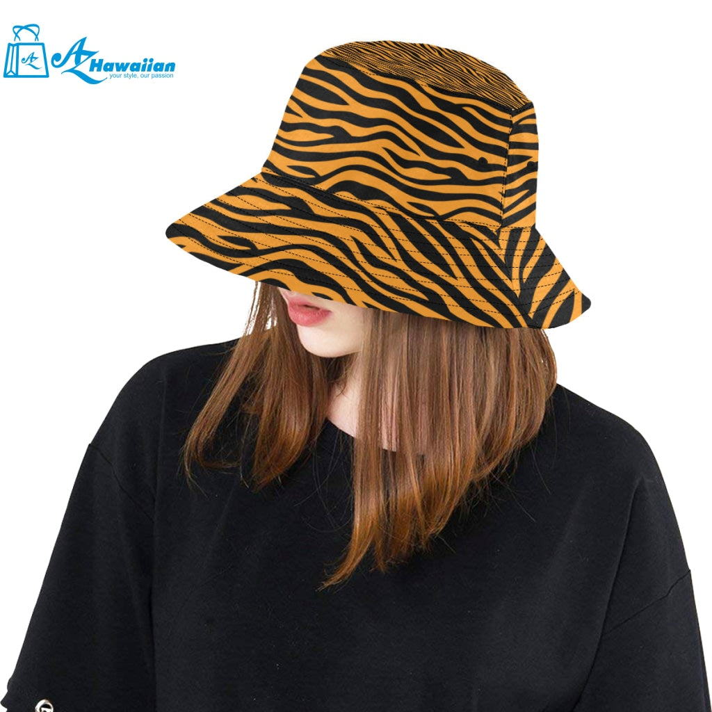 Bengal tigers skin print pattern background Unisex Bucket Hat